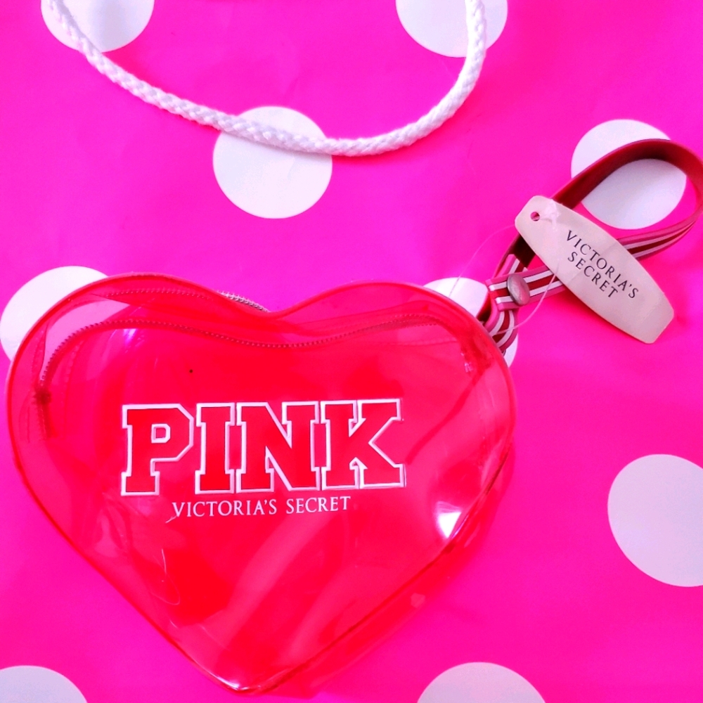 Pink coin purse rare vintage with pink logo